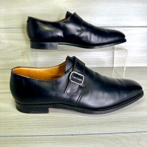 10 D Polo Ralph Lauren Bench Made ENGLAND Monk Strap Black Leather Dress Shoes